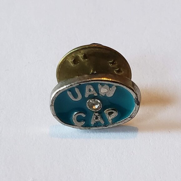 Vintage UAW CAP Lapel Pin Diamond United Auto Workers Union - Picture 2 of 6